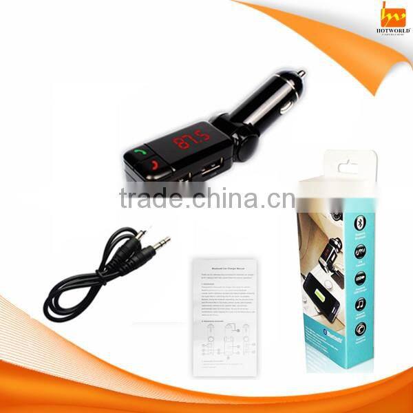 adjustable 2usb ports car charger for mobile phone tablet charging and music playing