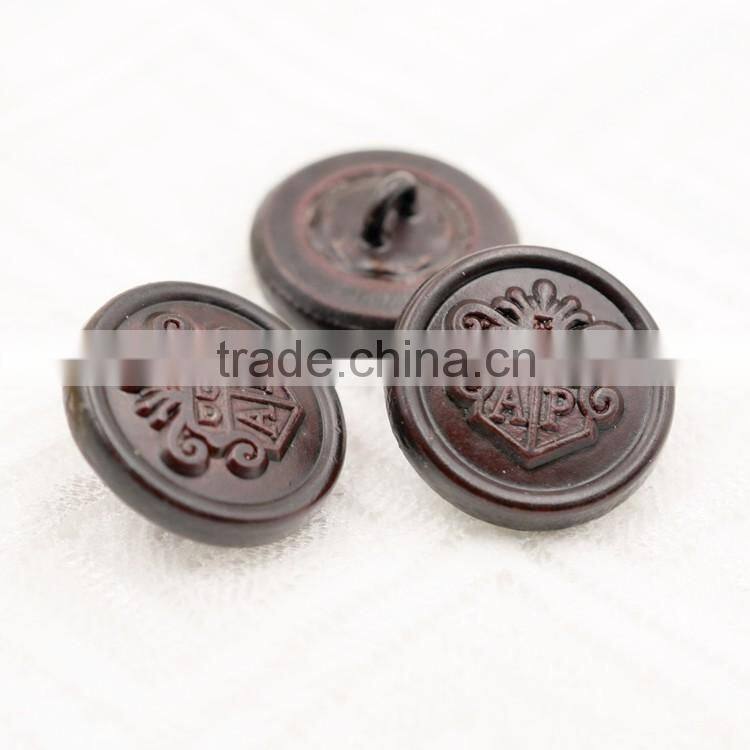 custom hand made genuine leather covered button