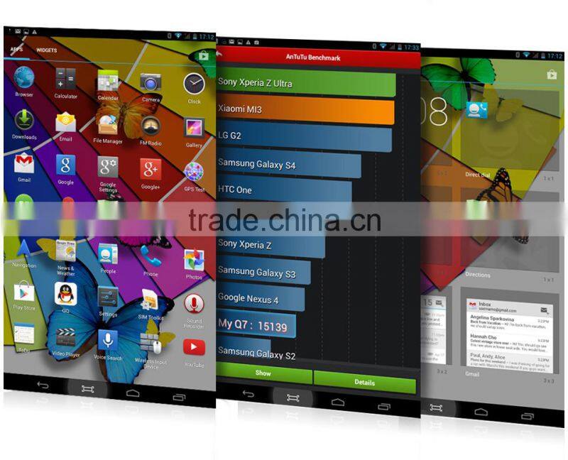 CREATED Q7 7 inch tablet pc 3G GPS Quad Core Dual SIM Slot Dual Standby android 4.2 3G/GPS/Bluetooth/FM