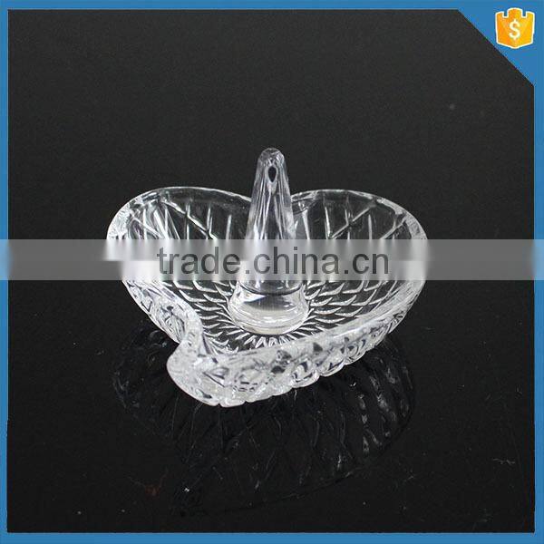 Hot sales item crystal glass ring holder for wedding gift