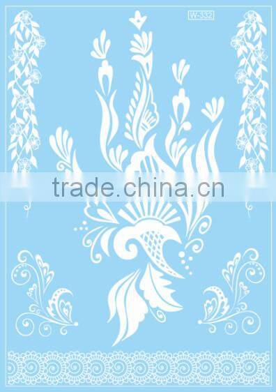 martial arts fans black Water transfer temporary bridal lace white sexy durable tattoo sticker