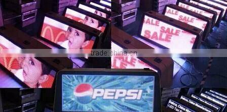 Double Sided Full Color digital taxi top led sign, advertising LED display on taxi