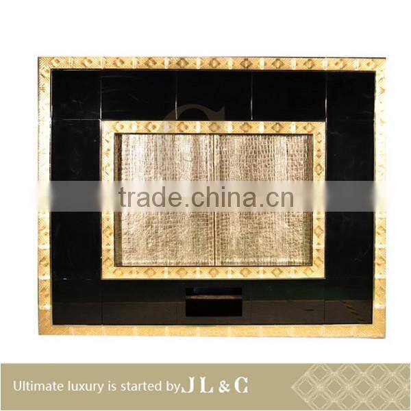 2014 dark tv cabinet with oxhide leather, JH14-06 from china supplier-JL&C Furniture