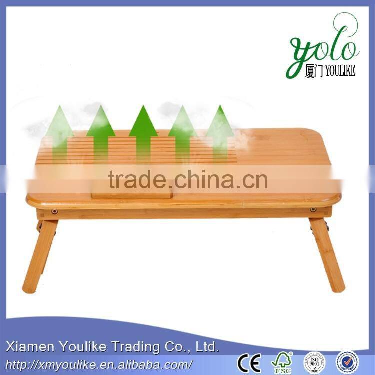 Heat dissipation design home Bamboo folding desk bamboo PC/computer desk