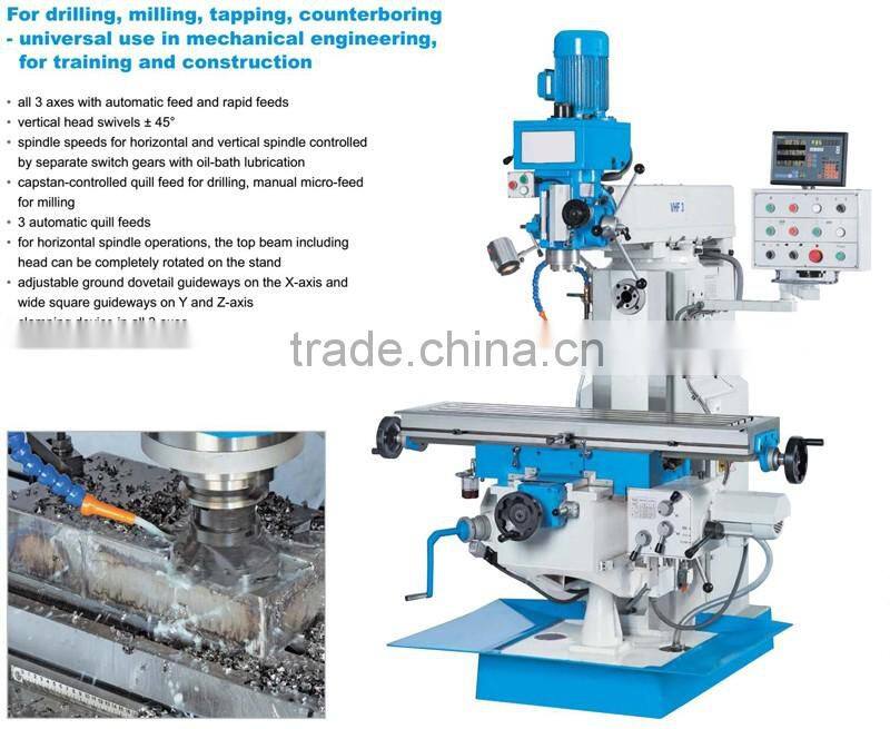 Universal Milling Machine VHF3 with more travels and infinitely variable speed