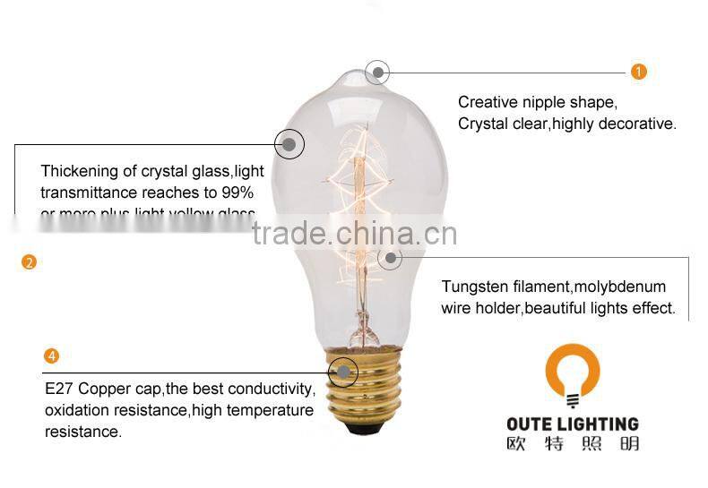 Retro style decorative tungsten filament edison bulbs, vintage edison light bulb e27 b22 industrial edison lamp