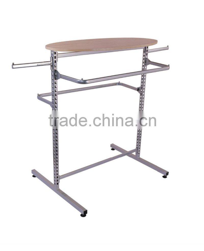 T-stand With MDF Top Shelf and Garment Display Rack