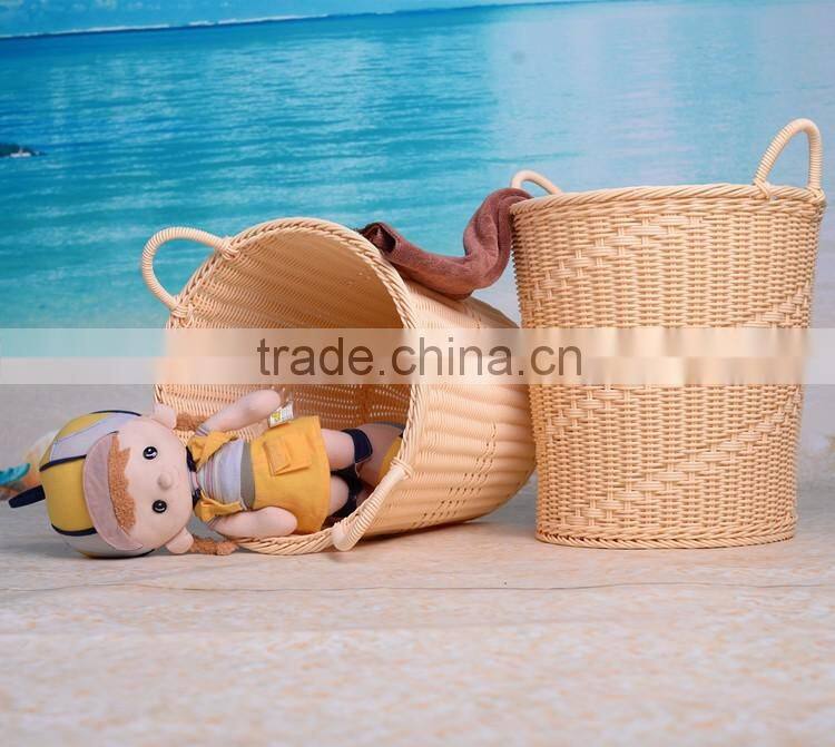 Handmade plastic cane bed linen storage hotel laundry basket