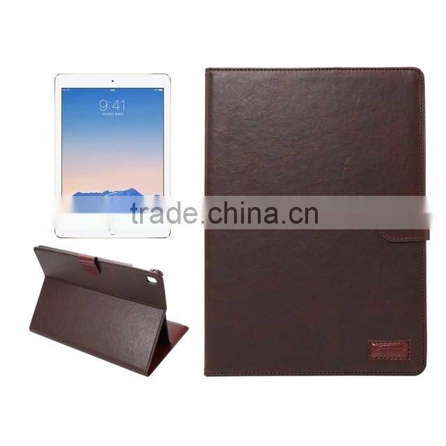 Shenzhen leather products manufacture business style tablet leather case, wallet stand leather phone case for ipad pro 9.7