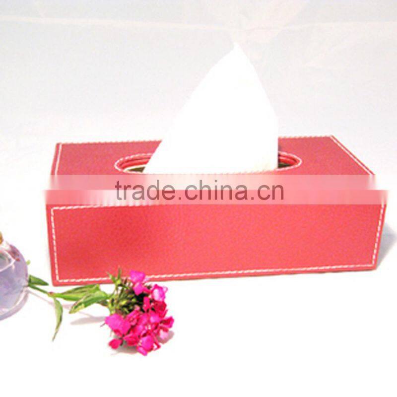 Quality promotional high quality pu leather tissue box