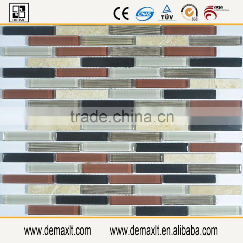 Popular interior wall glass mosaic tile Glazed mosaic