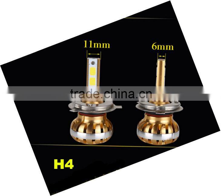 Golden H4 LED Headlight A8 h4 high power led headlight car headlight high low beam