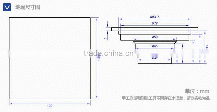 LABRAZE LE8404N bathroom/kitchen brass floor drains with copper wire drawing