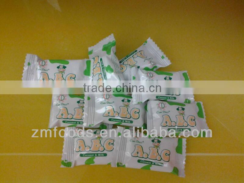 5g ABC milk candy with Coconut & Milk Candy packed in plastic jar
