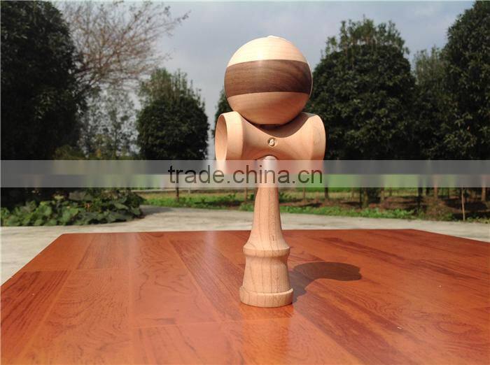 No paint walnut maple vertical stripe kendama,super fun jigsaw kendama natural