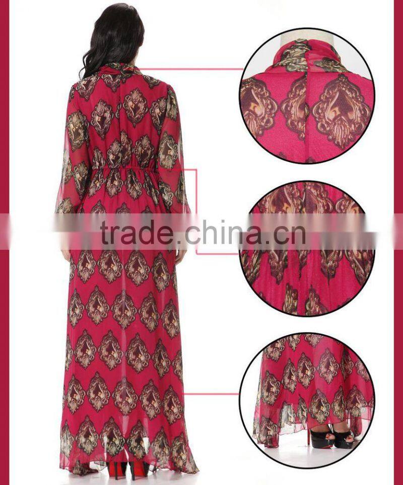 The summer dress code of the new D family of irregular Sacred Heart printed chiffon Italy classical romantic style