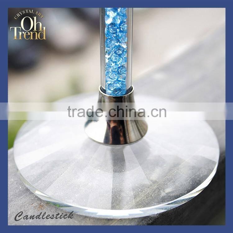 Wholesale crystal candle holders/ glass handle/ hurricane candle holders