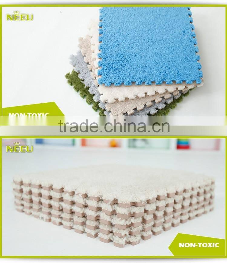 factory shop Shock Absorbing Carpet Topped Mat with Interlocking Foam Tiles