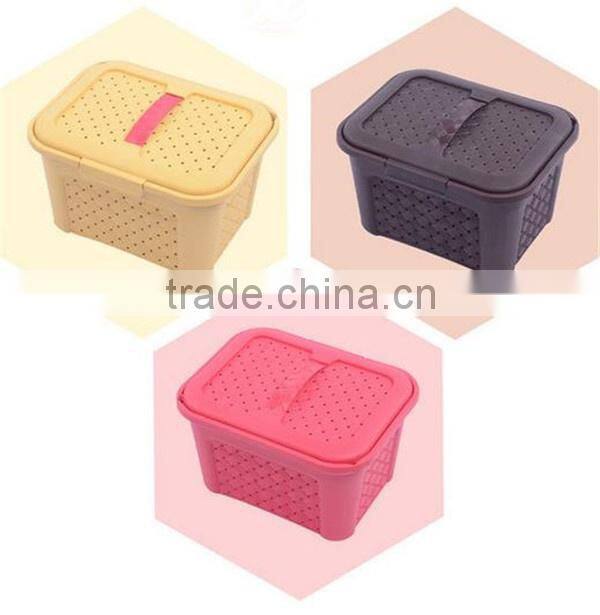 Popular Rectangle Plastic Storage Basket with Lid