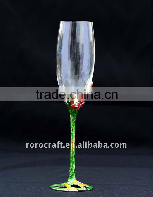 pewter design wedding champagne flute