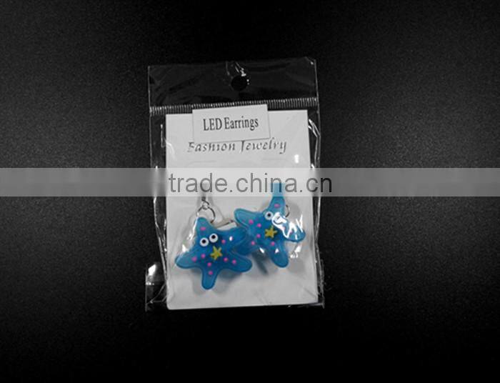 Heart Shaped Customized Soft PVC Party Decoratiin LED Earring