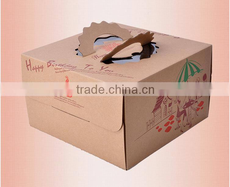 High Quality thick and large square Cake Boxes with Handle making machine