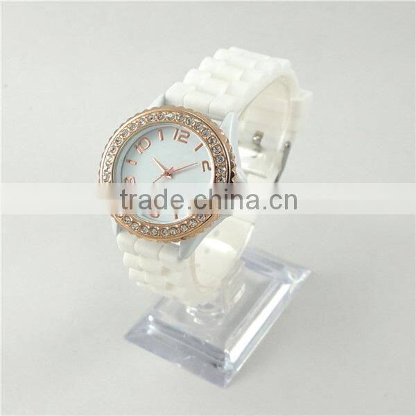 Fashion Design Crystal Watches Promotion Gift Silicone Women Watch