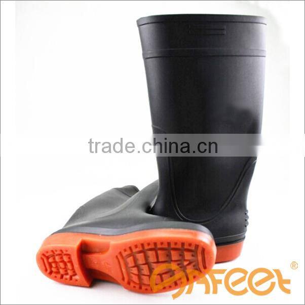 Industrial light weight long pvc safety boots with steel toe and pvc safety boot and pvc shoes for men (SA-9912)