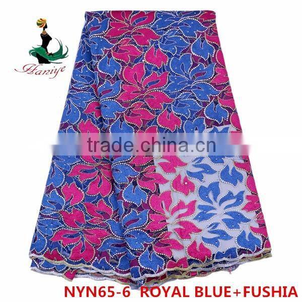 Haniye 2016 wholesale embroidery tulle lace fabric african net lace fabric for nigerian Party/NYN65
