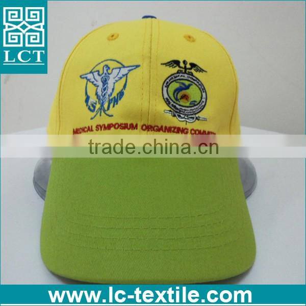 LCTN1863 supply yellow and green twon tone color design velvet baseball cap