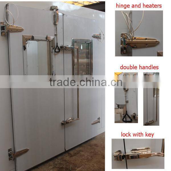 polyurethane insulation door with double handle for cold storage room