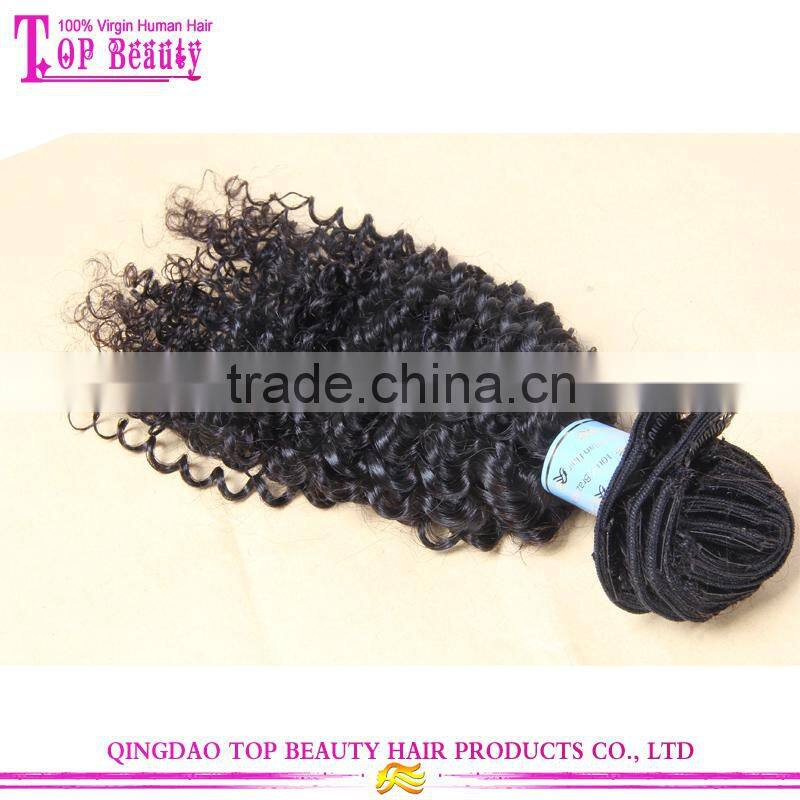 Wholesale unprocessed high quality 100% virgin indian deep curly hair clip in extensions