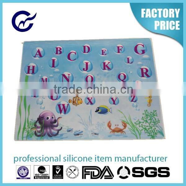New Arrival Custom Alphabets Silicone placemat full printing pattern baking mat