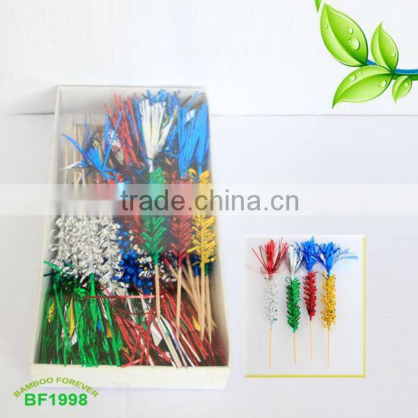 Hot sale spiral firework cocktail party decorative toothpicks