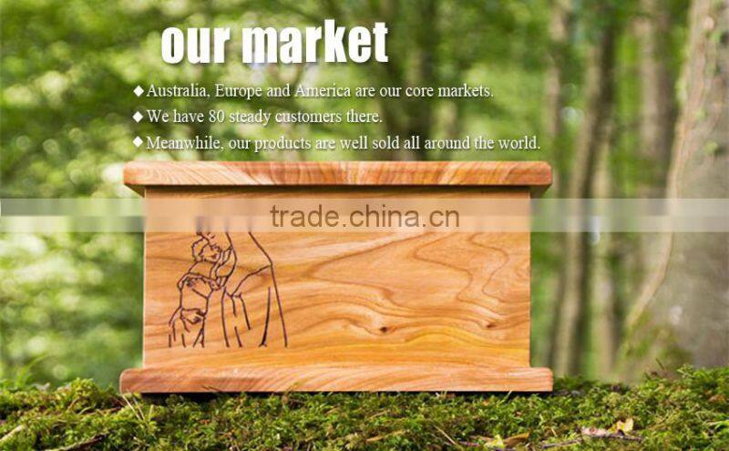JS-URN409 solid wood good quality funeral urn factory