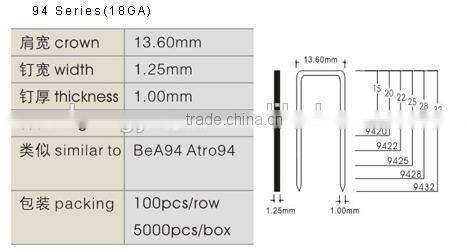 94 Series(18GA) heavy wire staples 9420 9425