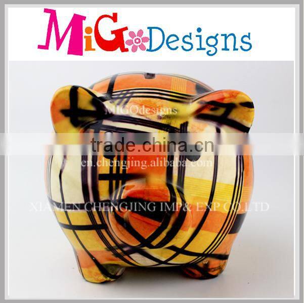 New Design Lovely Pig Shape Ceramic Coin Bank Hot Sale