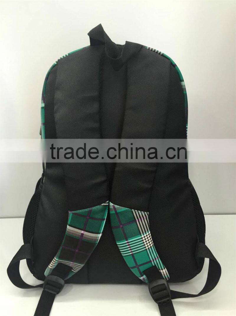 2016 fashion & concise plaid sport backpacks for outdoor activities,green,YX-SP-06