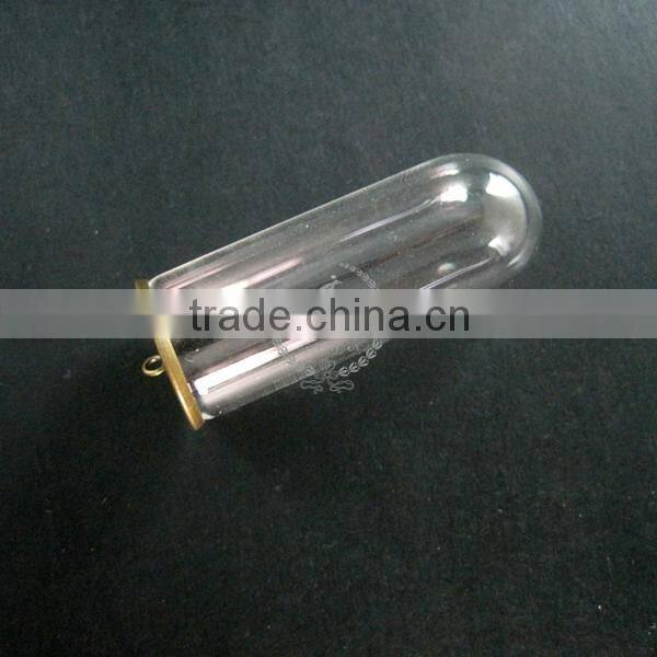18x50mm vintage brass cover glass tube dome pendant charm DIY supplies findings 1810242