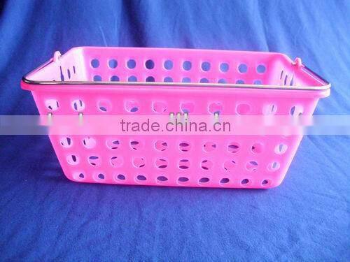 square plastic bath basket with handle