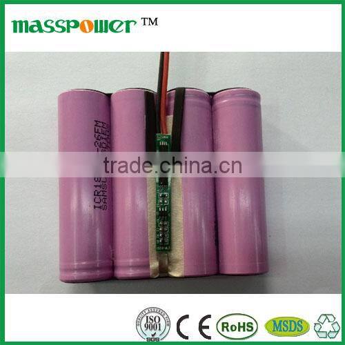 7.4 volt 4400mAh parallel li ion 18650 battery