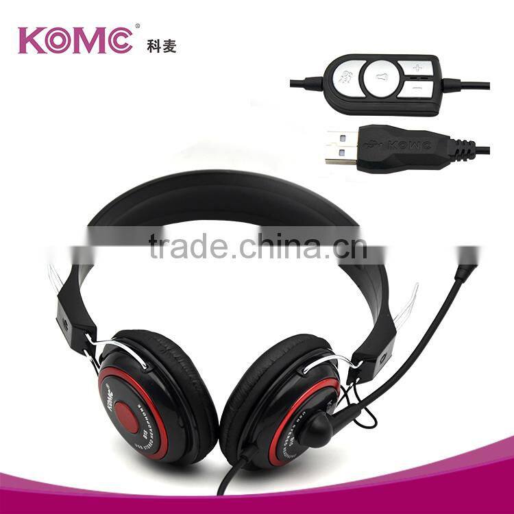 New Design Stereo Wired USB Headphone with Mic