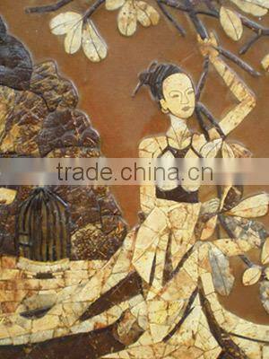 Pigs Painting Pricture by Coconut shell, 100% high quality from vietnam handicraft