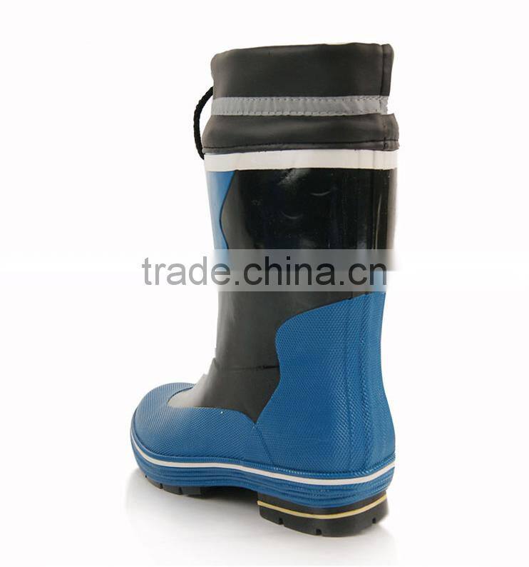 fashion design cheap cold-proof waterproof rubber boots with removable warm sock used as outdoor work boots in winter