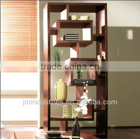 High Quality Mahogany Tall Wood Display Cabinet for Living Room