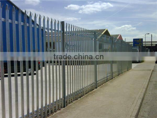 Hot dipped galvanized Steel Anti-climb Security Fence / palisade fence