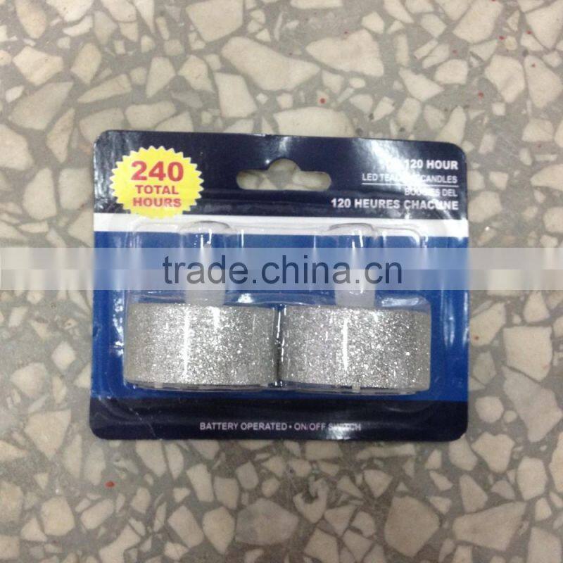 Christmas Glitter Battery Powered LED Tea Lights flameless Flickering 2 Pack flicking led gliter tealight candles
