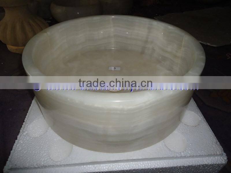 PAKISTAN SUPPLIER PURE WHITE ONYX ROUND BOWL SHAPED SINKS AND BASINS