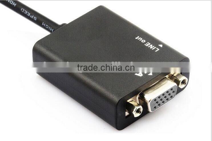 High Quality Hot Sale HD MI To VGA Converter With Audio Convex Head VGA Audio Converter Adapter Cable
