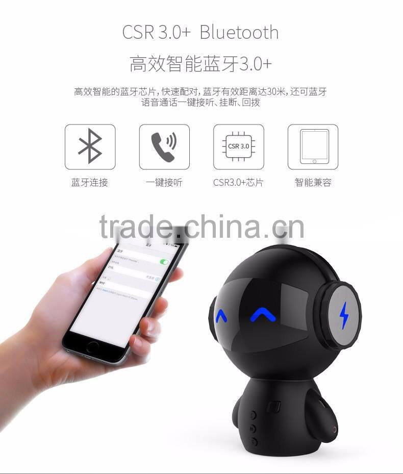 Intelligent mini Robot Bluetooth speaker with Power Bank for Computer